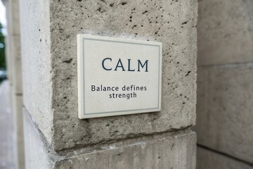 Fototapeta premium Calm Square Label Set Within Concrete Surface with Inspirational Message
