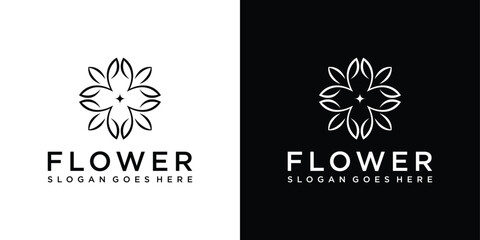 Flower icon vector logo design template