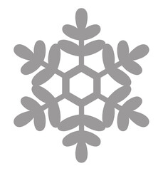 雪の結晶の手描きアイコンイラスト シルバー