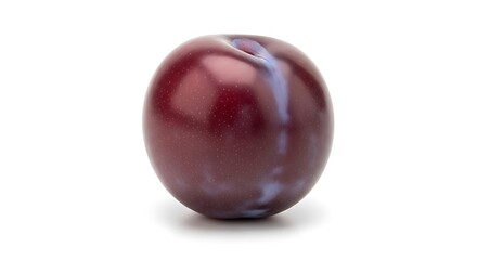 Fototapeta premium A single ripe plum isolated on white background