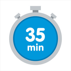 Stopwatch Icon Displaying 35 Minutes, Perfect for Timing and Duration Concepts