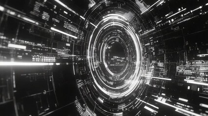 Digital data tunnel displaying futuristic network technology - Powered by Adobe