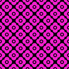 Crimson neon and black simple floral pattern retro
