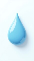 Fototapeta premium A simple flat blue water droplet shaped icon on a clean white background.