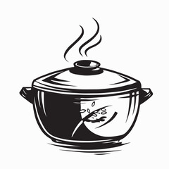 Steaming Rice Cooker Vector Illustration on white background