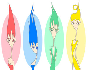 レディースイラスト - 女性・淑女・カラフル