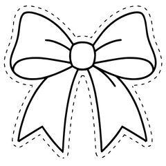 Black and white bow clipart perfect for coloring crafts, bulletin boards, and holiday decorations. Great for Christmas worksheets, DIY projects, and printable classroom activities for kids.