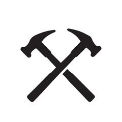 Angular Shield Crossed Hammer Logo Showing Courage Determination and Industrial Power