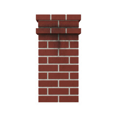 Red brick chimney for christmas isolated