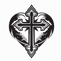 Religious Cross Logo Vector Graphic on white background