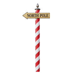North Pole sign christmas decoration isolated