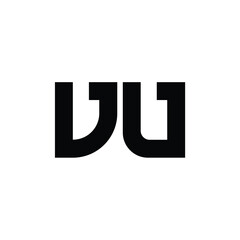 Fototapeta premium VU monogram logo design letter text name symbol monochrome logotype alphabet character simple logo