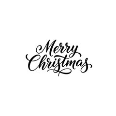 Naklejka premium Merry Christmas calligraphy text lettering