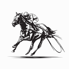 Horse Racing Jockey Vector Illustration on white background