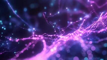 Abstract network connecting data points with glowing lines - Powered by Adobe