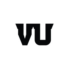 VU monogram logo design letter text name symbol monochrome logotype alphabet character simple logo