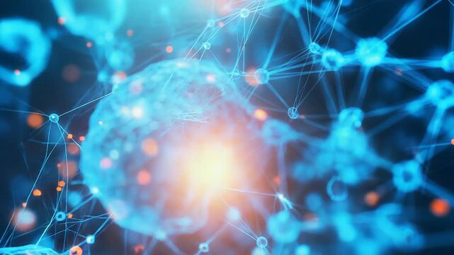 Neurons connecting and communicating in a futuristic network concept