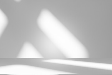 Wall interior background, studio and backdrops show products.with shadow from window color white...