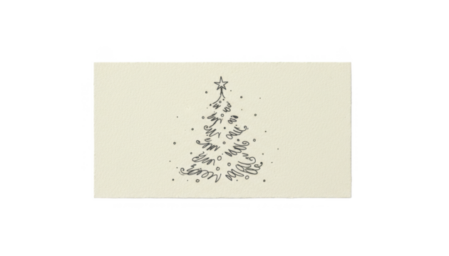 Hand Drawn Christmas Tree on Beige Paper Texture