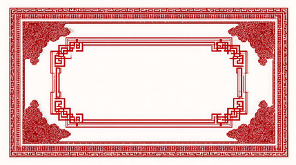 Clean red linear border with soft geometric styling arranged on a bright white background for a modern simple design look