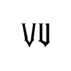 VU monogram logo design letter text name symbol monochrome logotype alphabet character simple logo