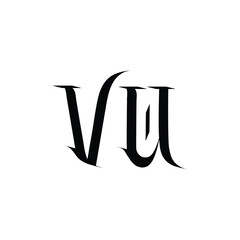 VU monogram logo design letter text name symbol monochrome logotype alphabet character simple logo