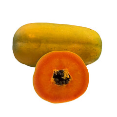 papaya isolated on white background