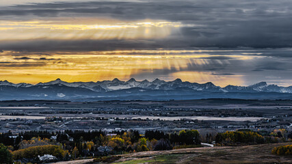 sunset in the mountains