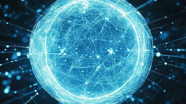 Global network sphere distributing digital information