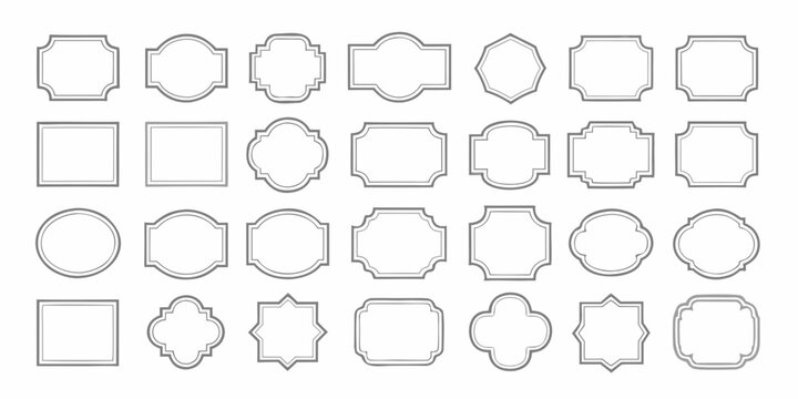 Collection of decorative geometric and ornate frames and borders for design elements