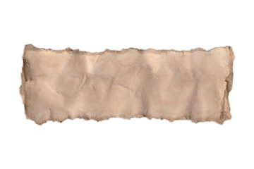  A long strip of old, torn, and wrinkled parchment. This isolated PNG banner is perfect for vintage-style web headers, titles, or text overlays.

