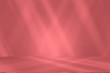 Wall interior background, studio and backdrops show products.with shadow from window color pink background for text insertion and presentation interior decoration	
