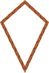 Kite frame brick brickwork brown border picture frame vintage retro antique handcraft framework architecture decorative element isolated background 