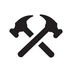 Star Form Crossed Hammer Logo Showing Mastery Excellence and Elite Industrial Craft