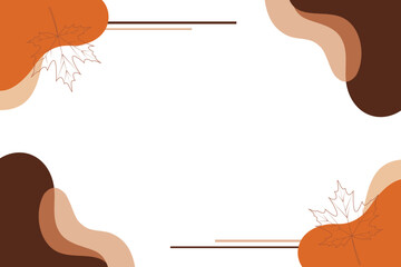 Autumn abstract background with maple leaves and organic shapes in warm colors © Kamrul