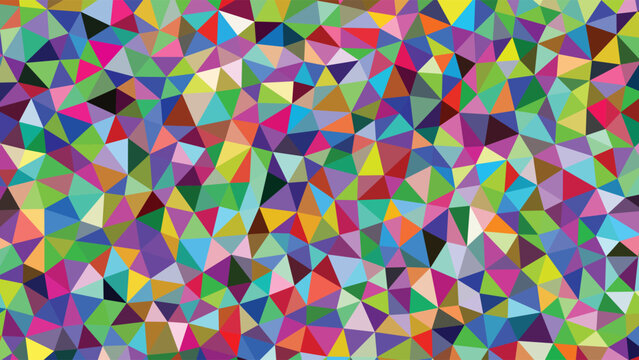 Colorful abstract geometric pattern with seamless vector tile of pink triangle mosaic shapes for retro fabric design and art decoration wallpaper backdrop