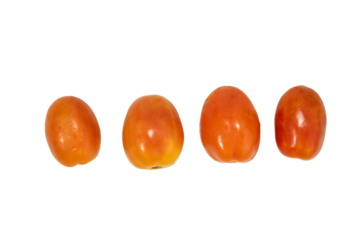 Isolated Red Tomatoes: Four Ripe Fruits on a Transparent Background for a Fresh Look