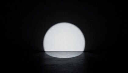 Dark Wall Background with Circular Spotlight Projection