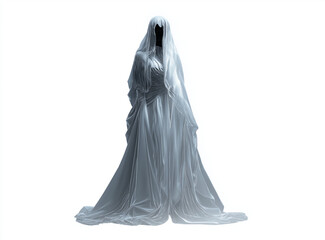 transparent png image of a ghostly, white character