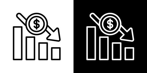 Loss Icon Set. Clean Line Design With Light And Dark Versions For Versatile Use.