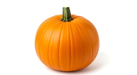 Obraz premium A single orange pumpkin isolated on white background