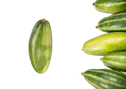 Pointed Green Gourd: A Fresh Vegetable with Vibrant Color on a Transparent Background