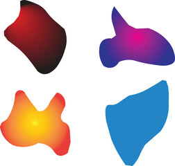 Abstract Colorful Shapes on White Background organic