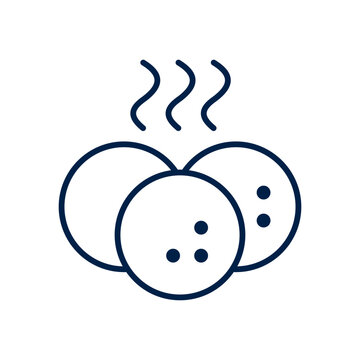steaming meatballs icon, simple blue outline clip art preview