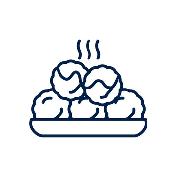 steaming meatballs on plate clip art preview