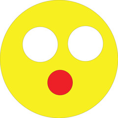 Yellow Emoji Face with Wide Eyes and Open Mouth round