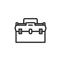 Industrial toolbox or mechanic's briefcase icon, symbolizing essential equipment, maintenance, engineering tools, and reliable technical services for professional field support and repair applications