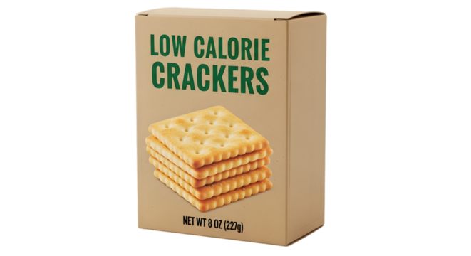 Box of low calorie crackers isolated on transparent background - Powered by Adobe