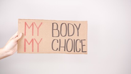 Activist Holding My Body, My Choice Sign. Women s Rights, Healthcare Access, Pro-Choice Rally.