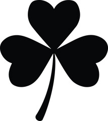 Black shamrock leaf silhouette solid shape vector